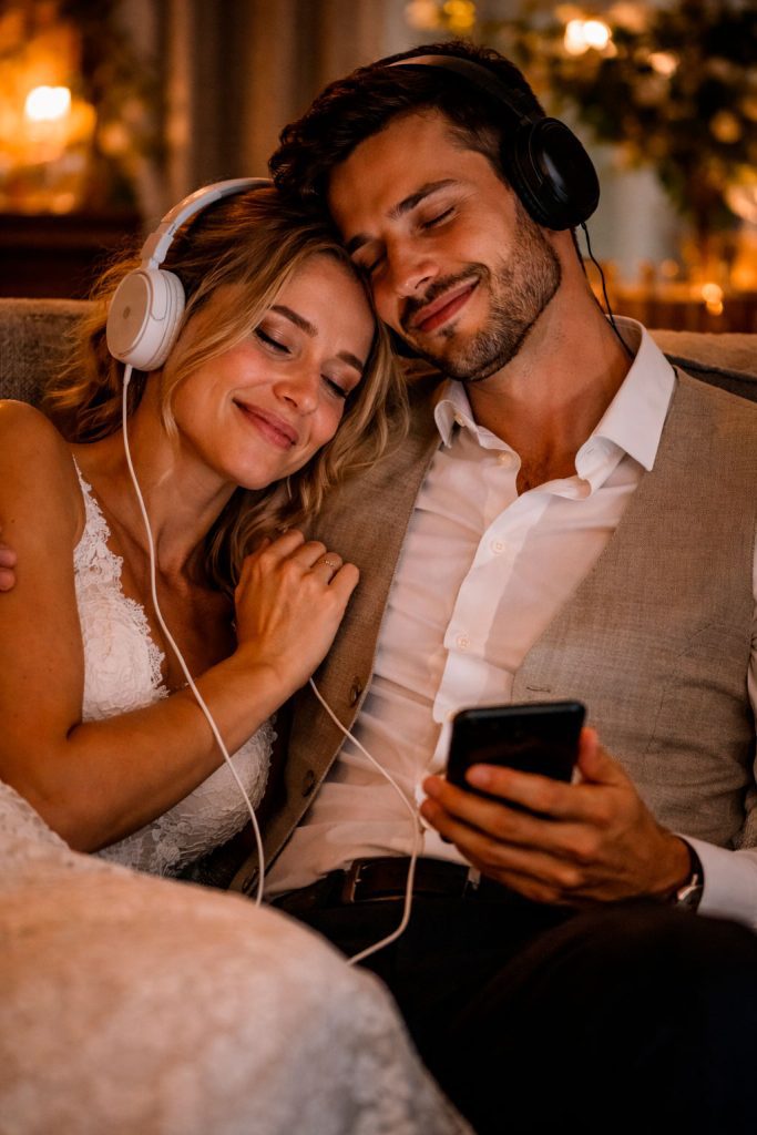 canción personalizada para boda los novios escuchando